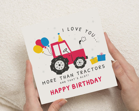 Birthday Card for Dad, Tractor Birthday Card from Son, Cute Card for Daddy, Happy Birthday Card for Him, Tractor Card for Dad