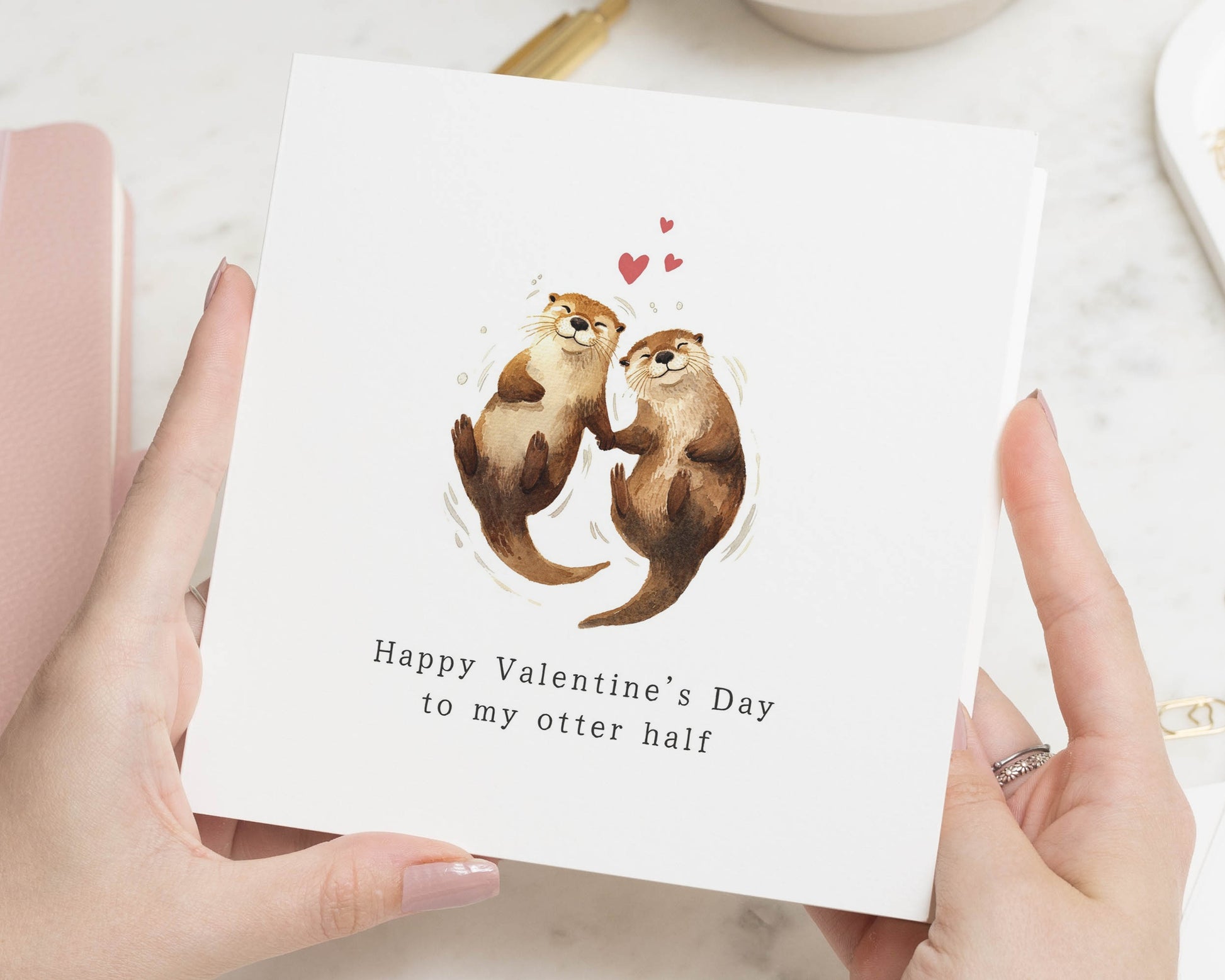 Valentines Day Card, Otter Valentines Card, Cute Valentines Card for Him or Her, Romantic Card for Boyfriend, Girlfriend, Wife, Husband