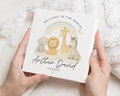 New Baby Card, Personalised Welcome To The World Card, Safari Animal Card, Baby Boy Card, Baby Girl Card, Cute Animal Card, Custom Baby Card