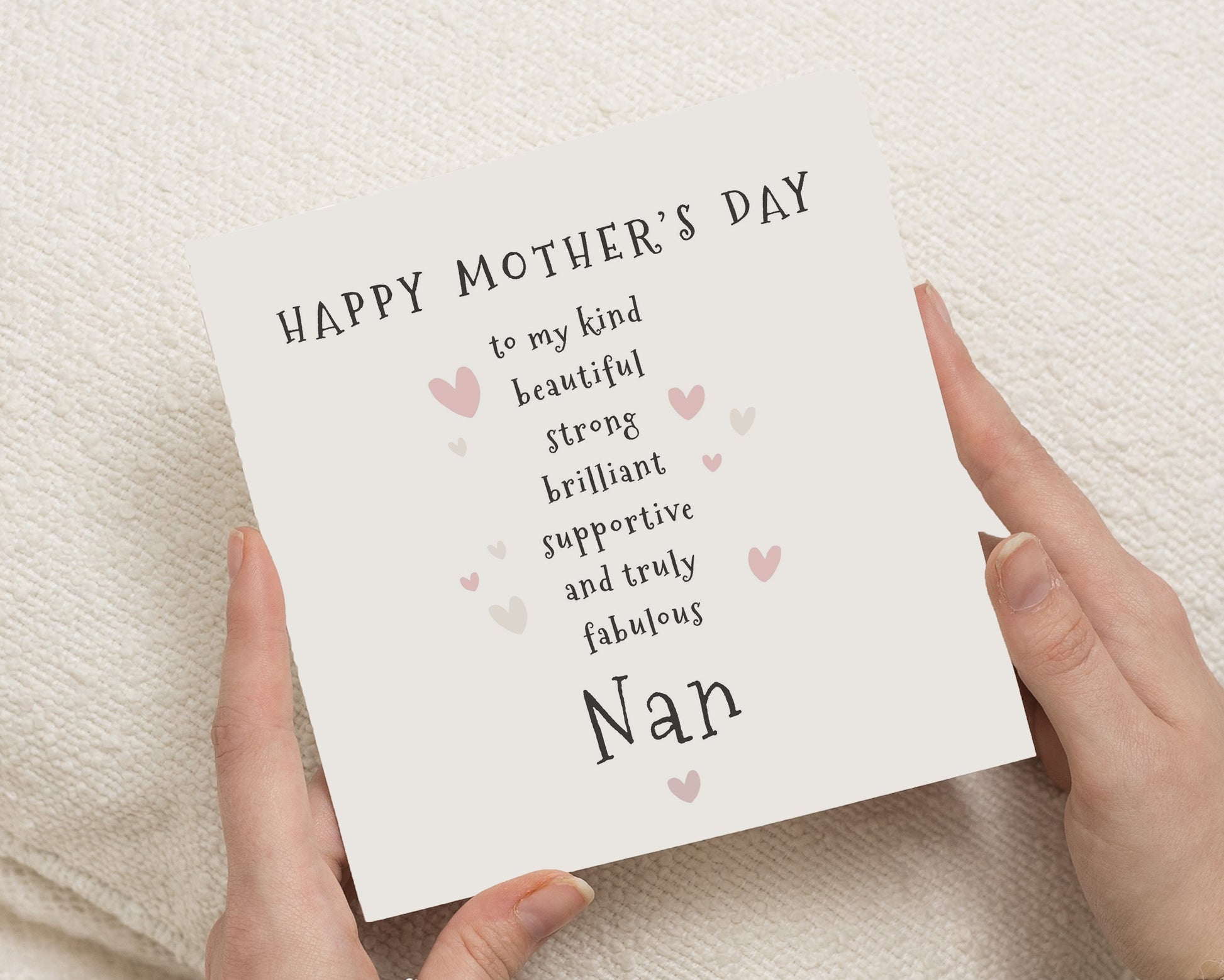 Happy Mothers Day Card for Nan, Mothers Day Card for Grandma, Mothers Day Card for Her, Personalised Mothers Day Card, Cute Nan Card