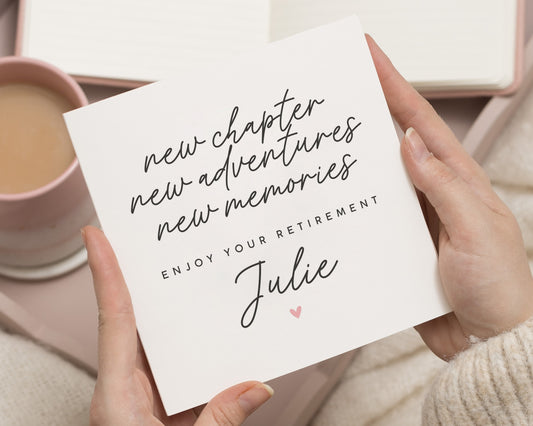 Retirement Card for Her, Personalised Retirement Card, New Adventures Card, Retirement Card for Friend, Enjoy Your Retirement Card