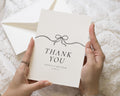 Personalised Wedding Thank You Cards, Wedding Thank You Cards, Folded Thank You Cards, Simple Bow Thank You Card for Wedding