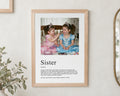 Personalised Sister Photo Print, Custom Print from Your Photo, Gift for Sister, Birthday Gift, Family Wall Art, Oak Framed Print