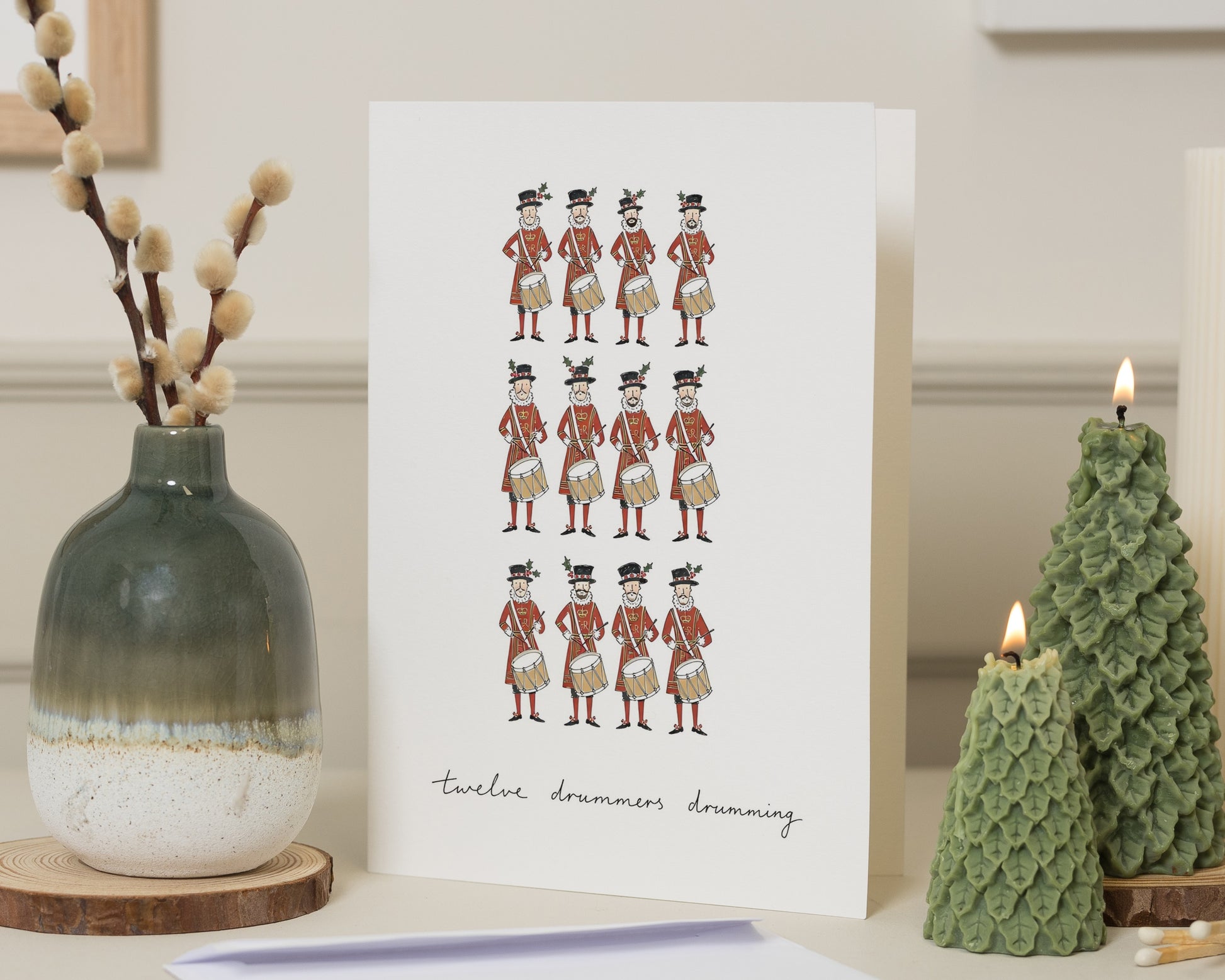 Christmas Card, Twelve Drummers Drumming Card, 12 Days of Christmas Card, Xmas Card, Funny Christmas Card, Christmas Cards for Friend