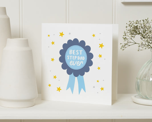 Best Step Dad Card, Step Dad Birthday Card, Fathers Day Card for Step Dad, Greeting Card for Him, Simple Step Dad Card, Personalised Card