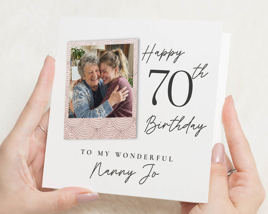 70th Birthday Card for Nanny, Personalised Photo Birthday Card, Grandma 70th Birthday Card, Birthday Card for Her, Nan Card