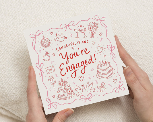 Engagement Card, Congratulations You're Engaged Card, Engagement Congratulations Card, Wedding Proposal Card, Card for Couple