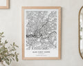 Personalised Map Print, Custom Location Wall Art, Our First Home Print, New Home Gift, House Warming Gift, Oak Frame