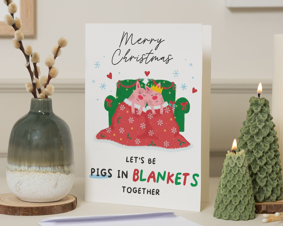 Christmas Card for Partner, Funny Christmas Card, Cute Christmas Card for Boyfriend, Girlfriend, Husband, Wife, Pigs in Blankets Card