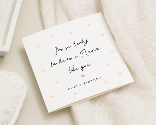 Nana Birthday Card, Birthday Card for Nana, Birthday Card for Grandma, Birthday Card for Her, Cute Mum Birthday Card, Simple Card
