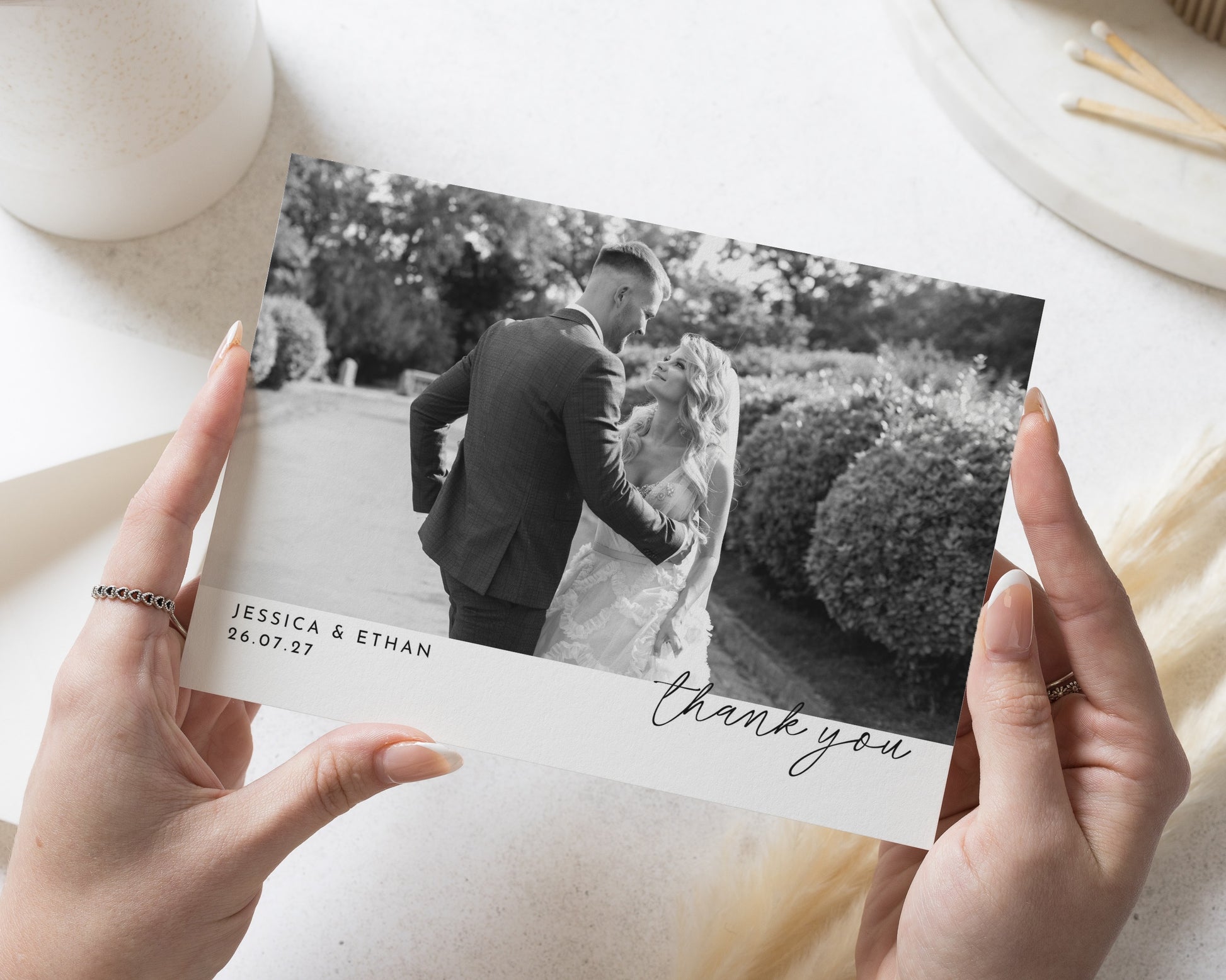 Personalised Wedding Thank You Cards, Photo Wedding Thank You Cards, Flat Wedding Thank You Cards, Thank You Cards for Wedding