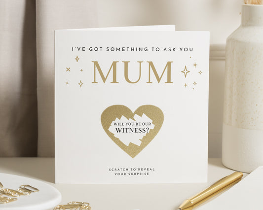 Will You Be Our Witness Card for Mum, Scratch to Reveal Wedding Card, Mum Wedding Witness Card, Wedding Proposal Card