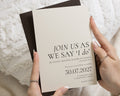 Ivory Wedding Invitations with Chocolate Brown Envelopes, Minimalist Typography Wedding Invites, Elegant Personalised Wedding Invitations