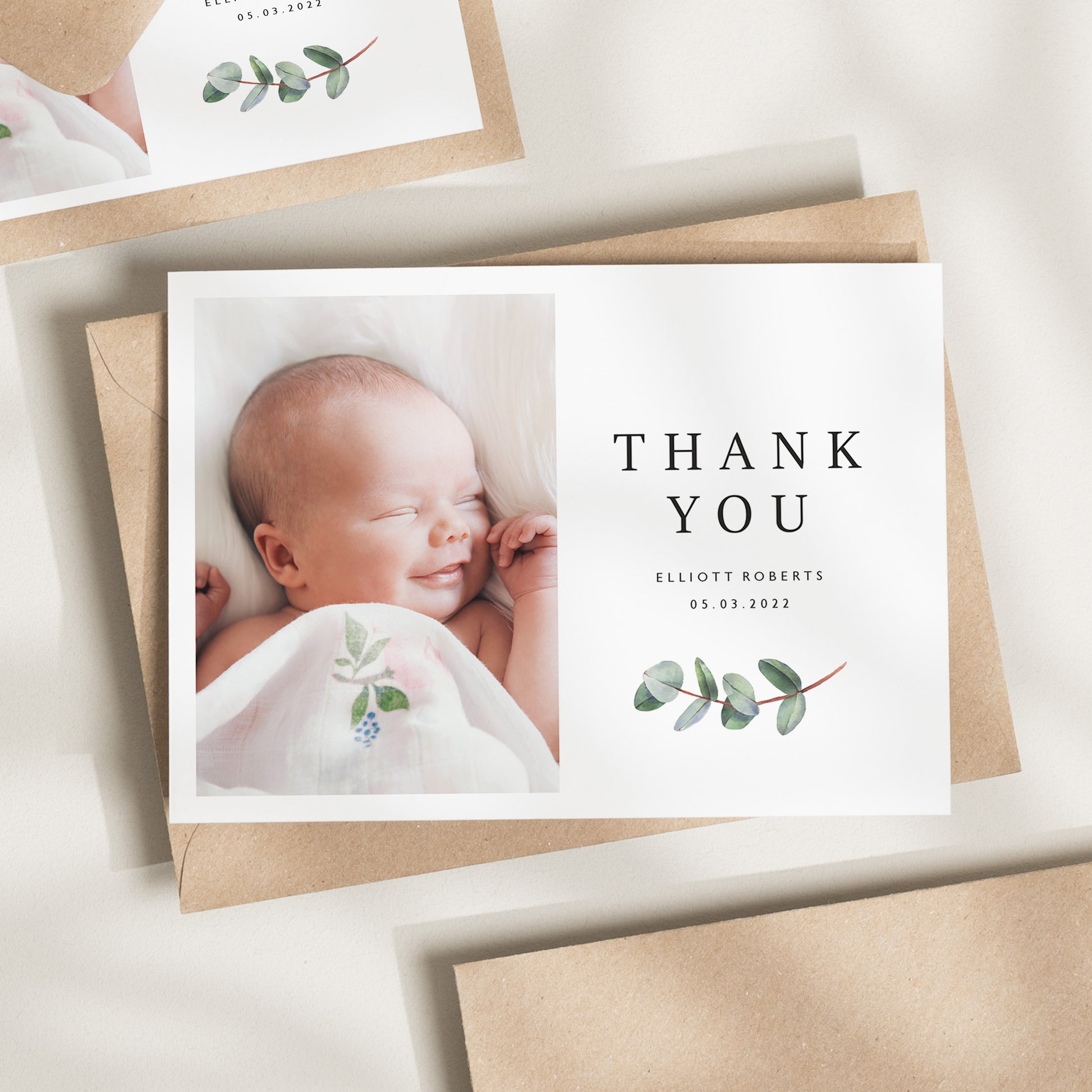 Personalised Baby Thank You Cards, Simple Baby Thank You, Baby Thank You Cards Photo, New Baby Thank You Cards, With Photo, With Envelopes