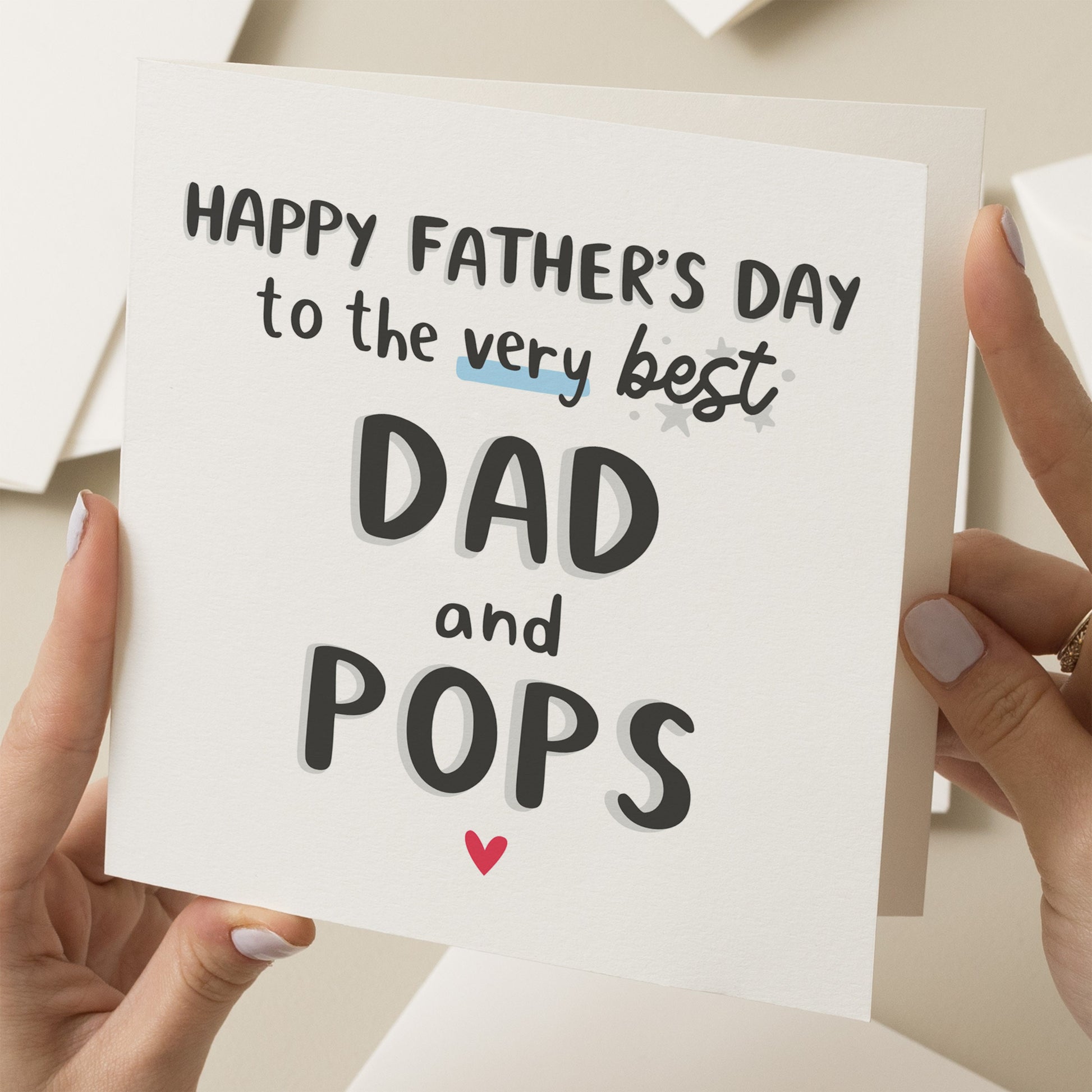 Dad And Pops Fathers Day Card, Father&#39;s Day Gift To Dad, Gift For Pops, Grandad Father&#39;s Day, Happy Fathers Day Dad, Worlds Best Dad and Pop