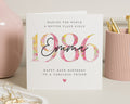 40th Birthday Card for Friend, Personalised Birthday Card for Her, 1986 Birthday Card, Birthday Card for Women, Floral Birthday Card