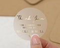 Thank You Stickers, Wedding Thank You Stickers, Personalised Wedding Stickers, Gold Foil Thank You Labels, Custom Wedding Favour Stickers