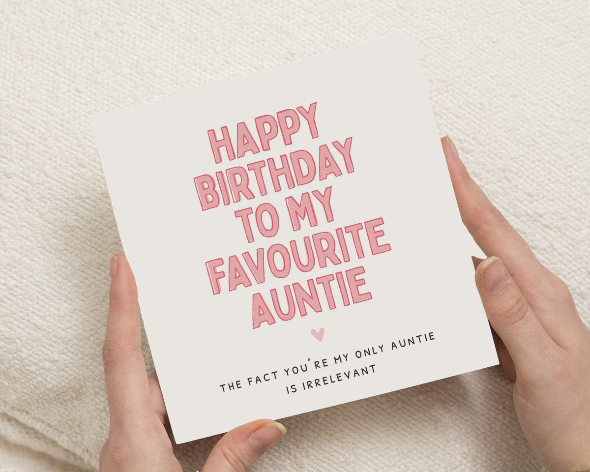 Birthday Card for Auntie, Funny Auntie Birthday Card, Birthday Card for Her, Favourite Auntie Card, Cute Birthday Card for Auntie