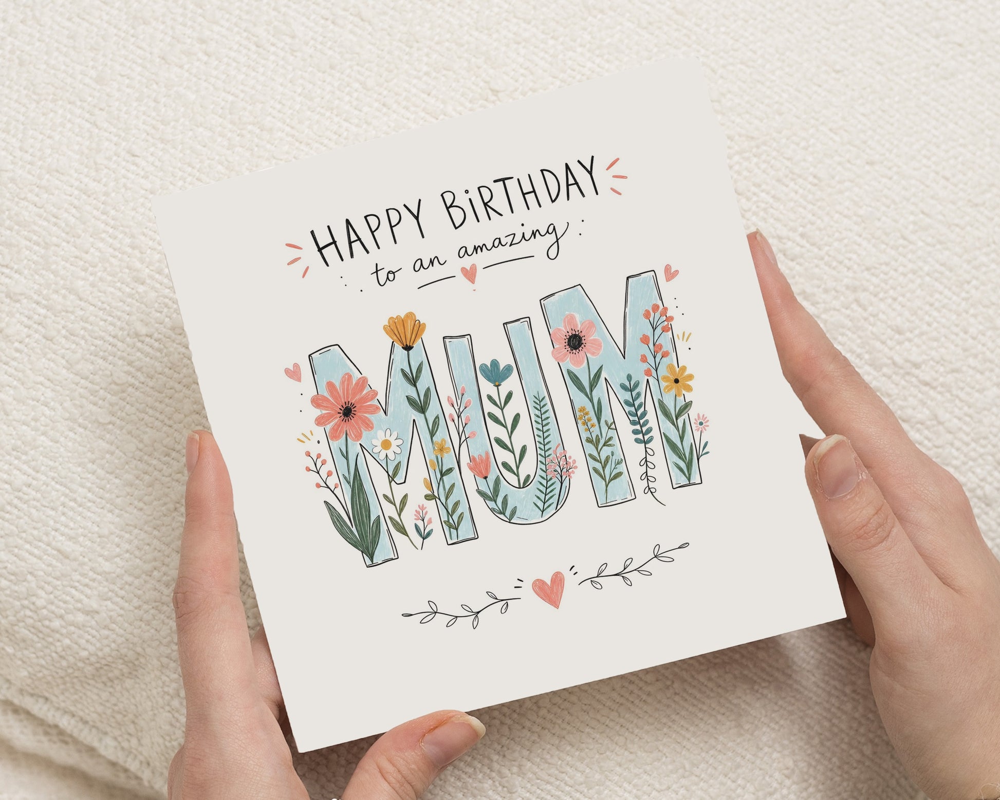 Birthday Card for Mum, Mum Birthday Card, Floral Birthday Card for Mum, Birthday Card for Her, Cute Mum Card, Amazing Mum Card
