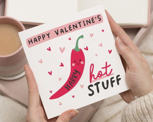 Valentines Day Card for Him, Hot Stuff Valentine Card, Personalised Valentines Card, Funny Valentine Card for Boyfriend, Husband, Partner