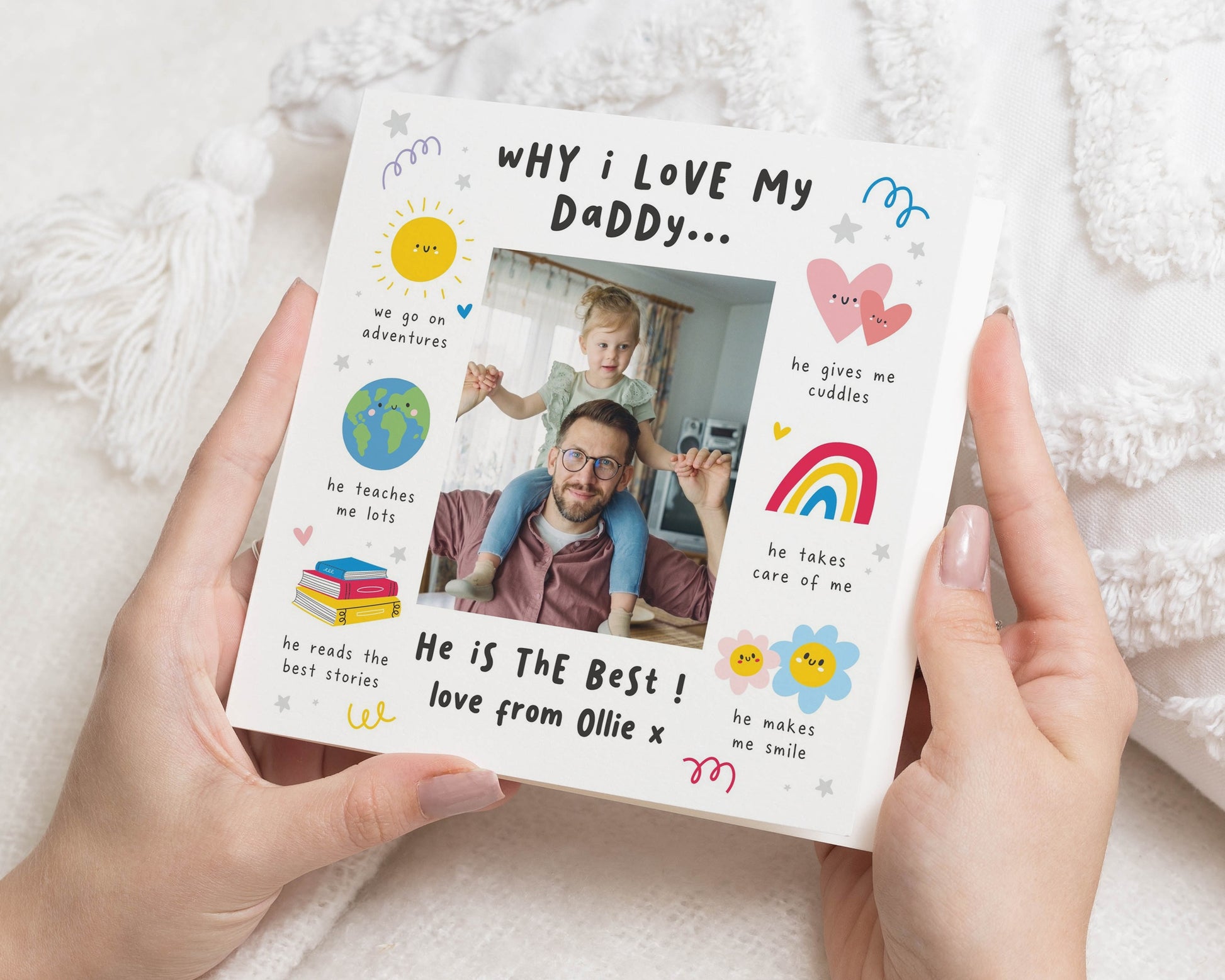 Birthday Card for Daddy, Fathers Day Card for Daddy, Personalised Photo Dad Card, Daddy Card from Daughter or Son