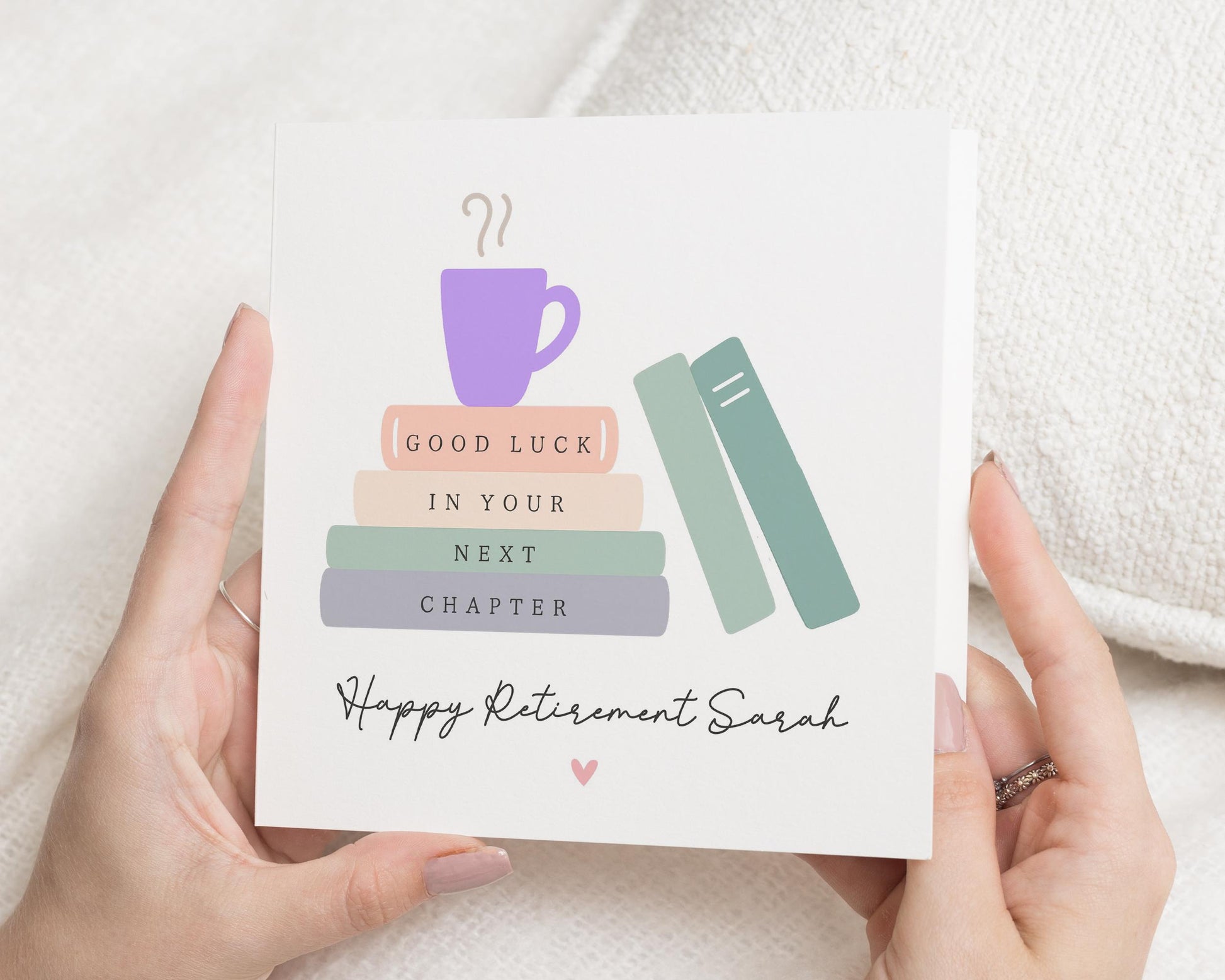 Retirement Card, Happy Retirement Card, Good Luck Card, Personalised Retirement Card, Retirement Card for Her, Book Lover Card