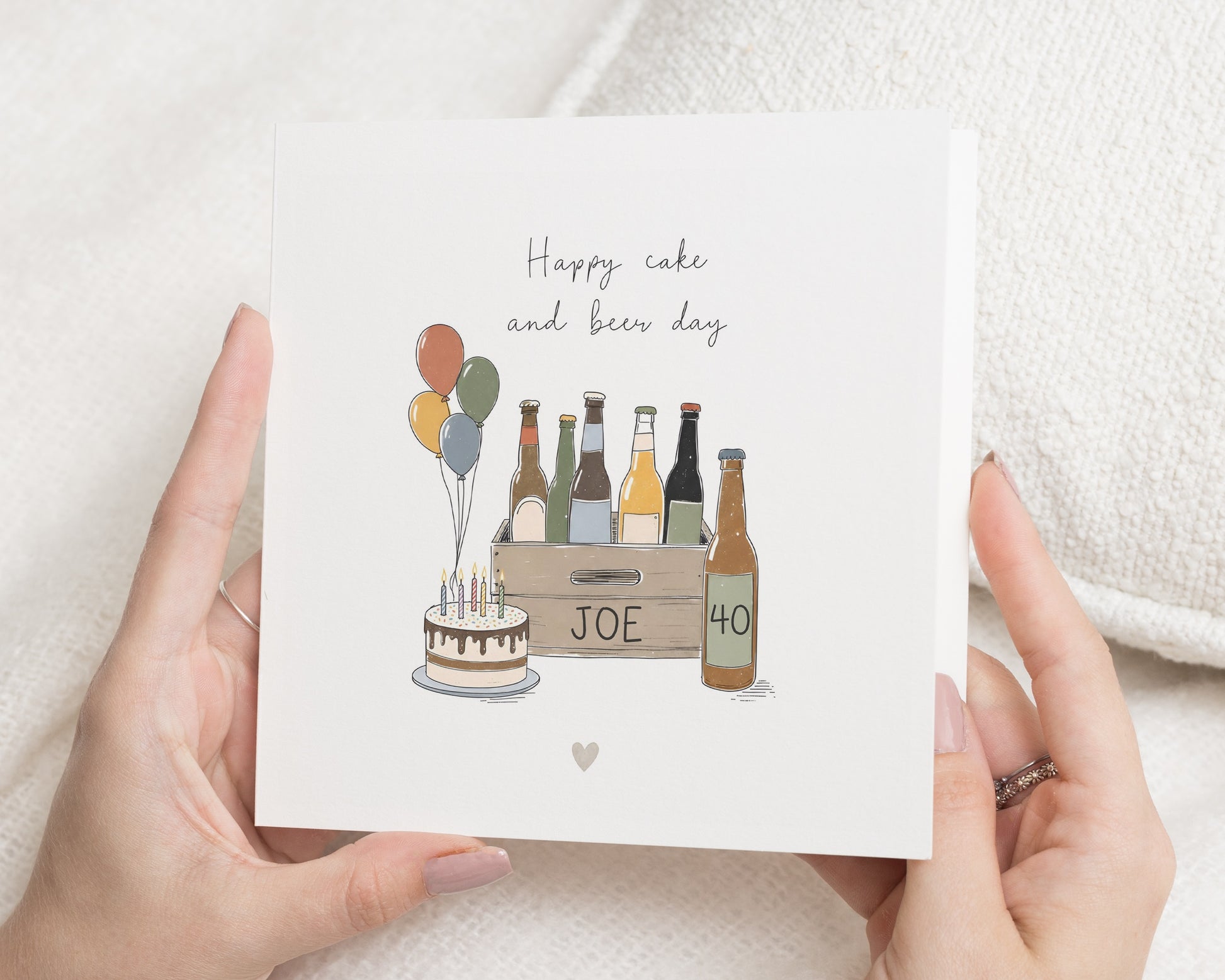 40th Birthday Card for Him, Personalised Birthday Card, Beer Birthday Card, Birthday Card for Dad Husband Boyfriend Brother, Card for Men