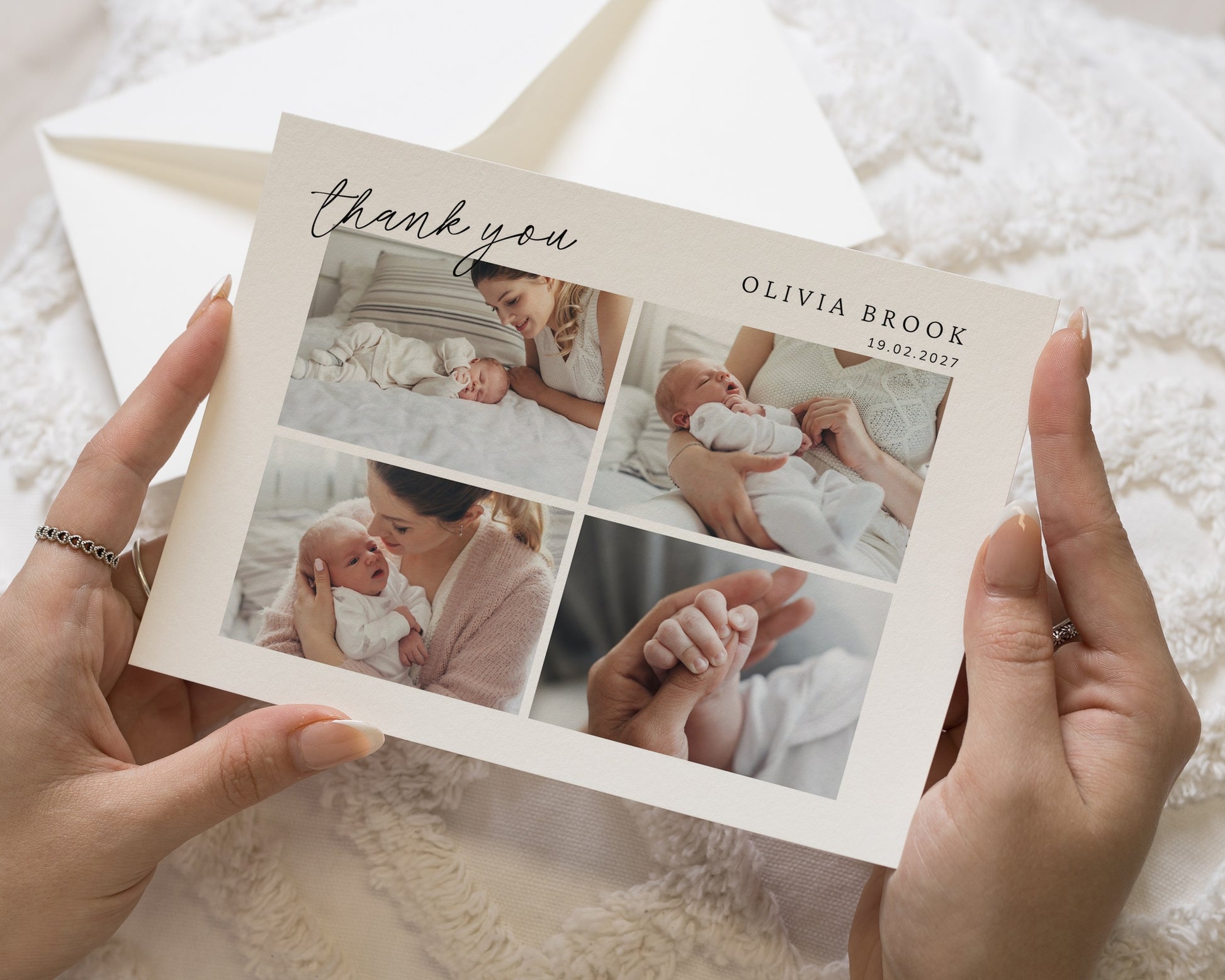 Personalised Baby Thank You Cards, Photo Baby Thank You Card, Birth Announcement Card, Minimal Thank You Cards, New Baby Thank You Card