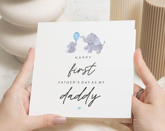 First Fathers Day Card, Fathers Day Card from Baby, Daddy Fathers Day Card, Cute Elephant Card, Fathers Day Card for Him
