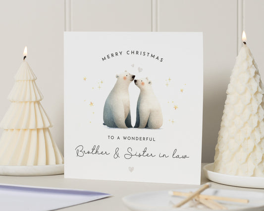 Christmas Card for Brother and Sister in Law, Brother Christmas Card, Sister in Law Christmas Card, Polar Bear Christmas Card