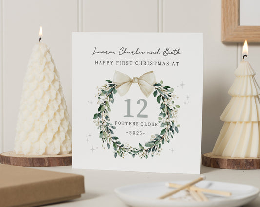 First Christmas Card, Personalised Christmas Card, New Home Christmas Card, Family Christmas Card, Custom Address Card