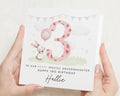 3rd Birthday Card for Granddaughter, Personalised Bunny Birthday Card, Cute Birthday Card for Girl, Third Birthday Card, Age 3 Card
