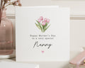 Mother's Day Card for Nanny, Nanny Mother's Day Card, Floral Card, Special Card for Nanny, Personalised Mother's Day Card, Pink Tulips