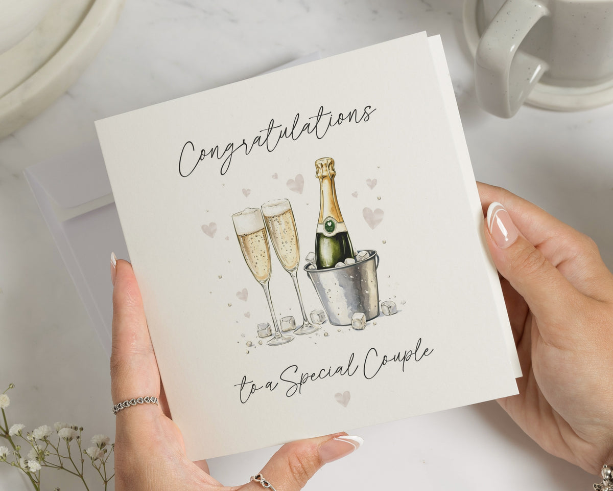 Congratulations Card for Couple, Engagement Card, Wedding Card, Wedding Congratulations Card, Special Couple Card, Champagne Card