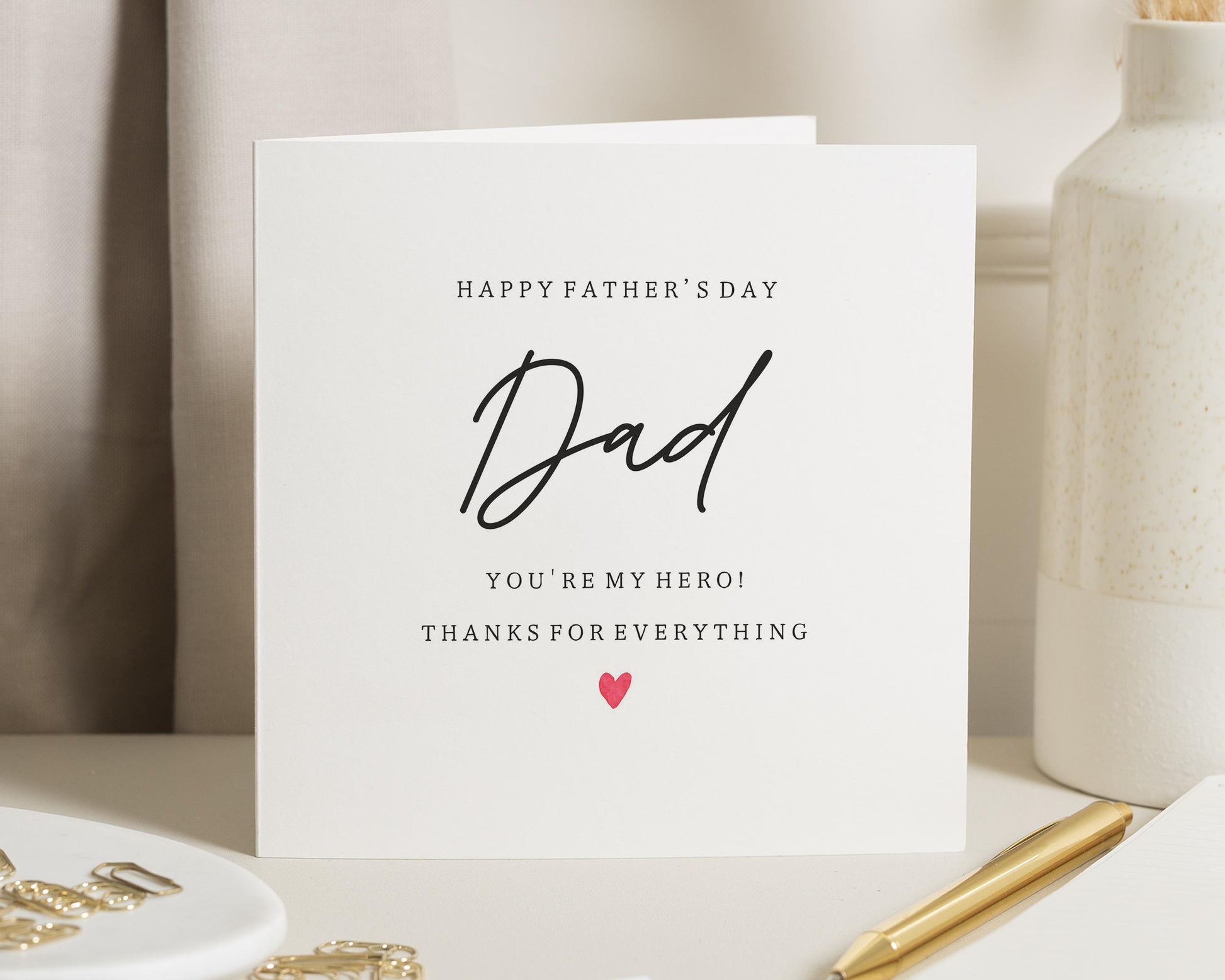 Fathers Day Card for Dad, Happy Fathers Day Card, Dad Card, Fathers Day Card from Daughter, Fathers Day Card from Son, Hero Dad Card