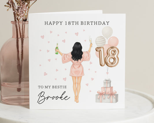18th Birthday Card for Best Friend, Personalised Birthday Card for Her, Birthday Card for Daughter, 18th Birthday Card for Girl