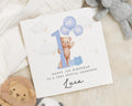 1st Birthday Card for Grandson, Personalised Grandson Birthday Card, Cute Bear 1st Birthday Card, First Birthday Card for Boy