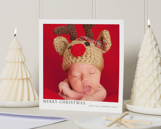 Personalised Photo Christmas Card, Square Christmas Card, Merry Christmas Card, Family Christmas Card, Pack of 10, 20, 50 or 100