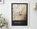 Personalised Gold Foil Map Print, Custom Location Map, Black Wall Art, New Home Gift, Anniversary Gift for Couple, White Framed Print