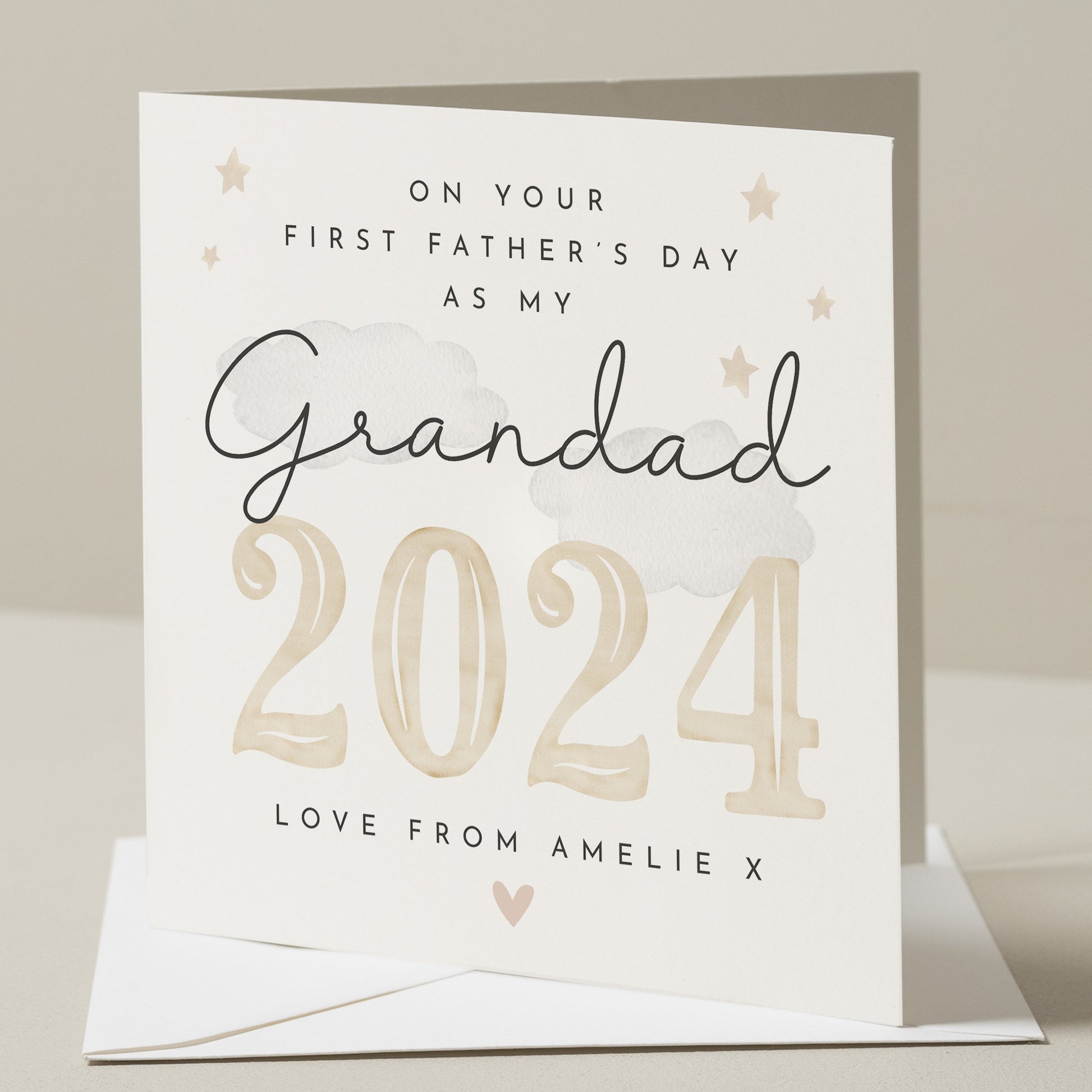 Personalised First Father&#39;s Day As My Grandad Card, 1st Fathers Day Card, Baby First Fathers Day Card, First Fathers Day Gift, For Grandad