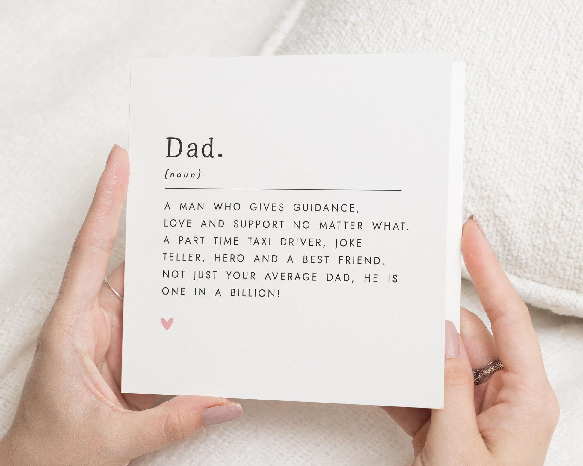 Dad Birthday Card, Birthday Card for Dad, Fathers Day Card, Card for Him, Dad Definition Card, Funny Dad Card, One in a Billion Dad Card