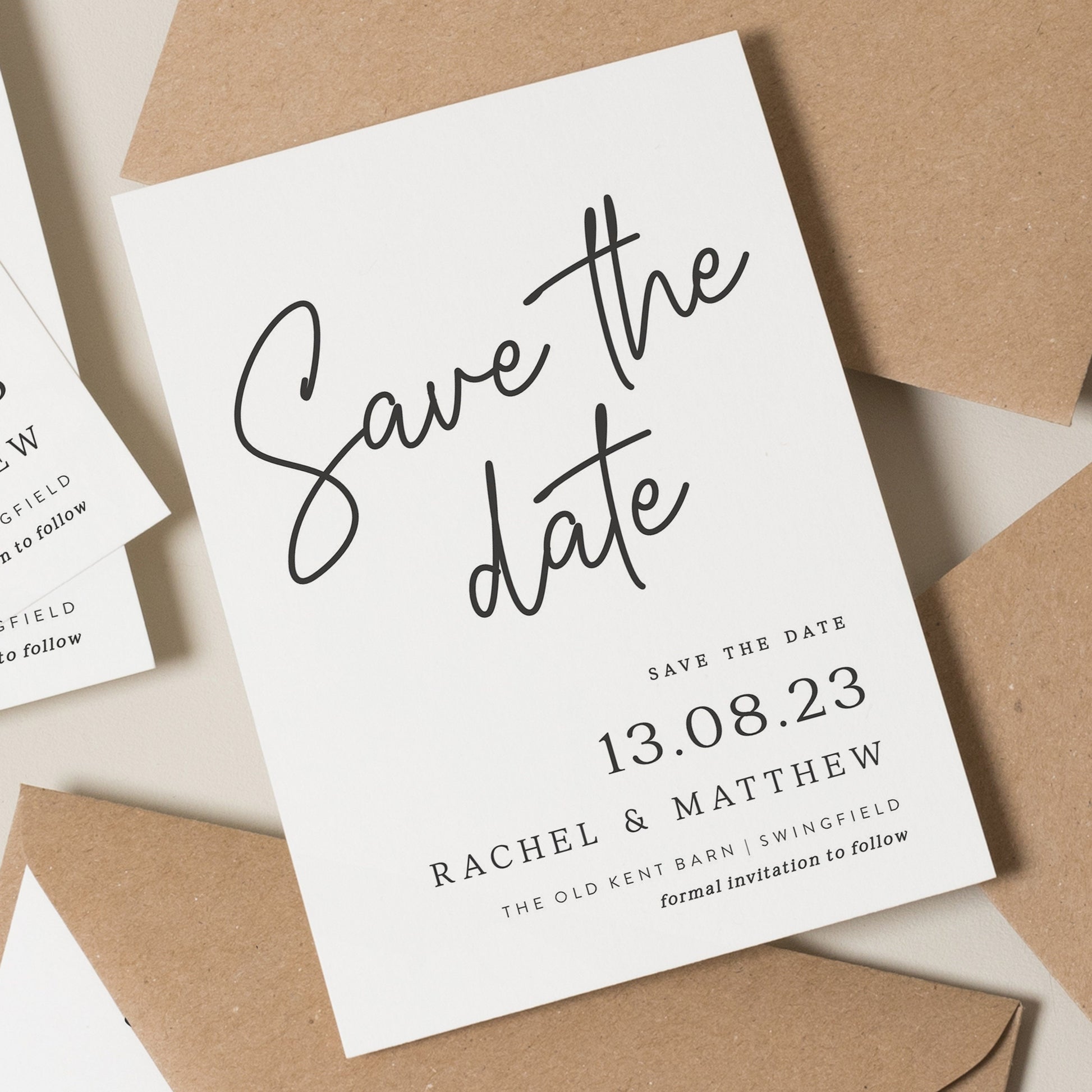 Simple Save The Dates, Minimalist Save The Date Cards, Modern Save Our Date Wedding, Wedding Cards With Envelopes