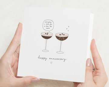 Anniversary Card for Husband, Anniversary Card for Wife, Boyfriend Anniversary Card, Girlfriend Anniversary Card, Espresso Martini Card
