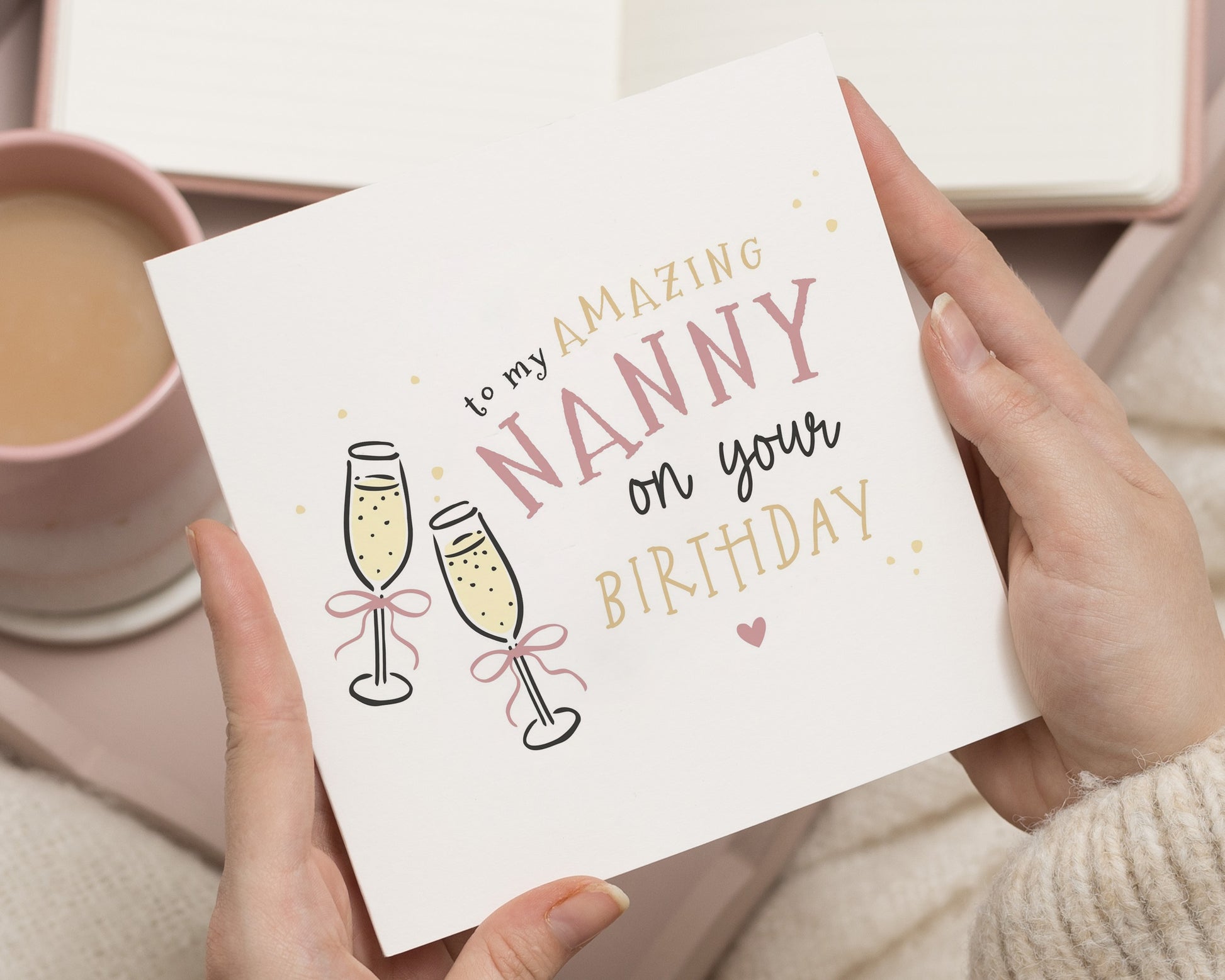 Birthday Card for Nanny, Nanny Birthday Card, Amazing Nanny Card, Birthday Card for Her, Personalised Nanny Card, Champagne Glass Card