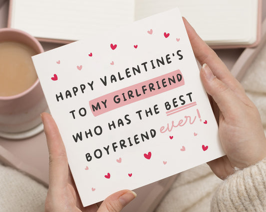 Valentines Day Card for Girlfriend, Funny Valentines Card for Her, Best Boyfriend Card, Cute Valentine Card, Personalised Card