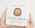 New Baby Card, Personalised Baby Card, Welcome To The World Card, Baby Boy Card, Baby Girl Card, Lion Card, Cute Animal Card