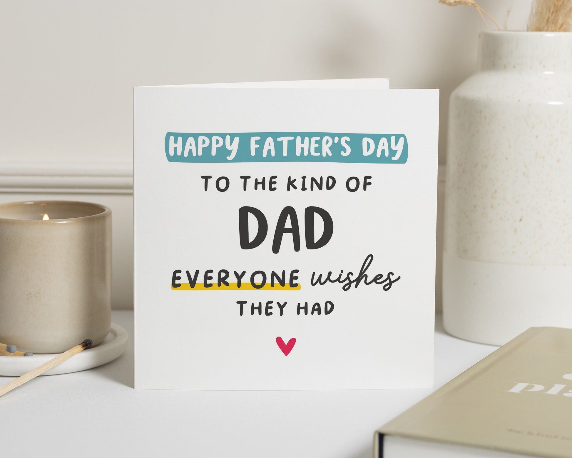 Fathers Day Card for Dad, Fathers Day Card from Daughter Son, Dad Card, Funny Fathers Day Card, Best Dad Card, Simple Card for Him