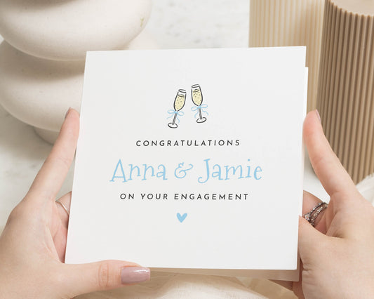 Engagement Card, Personalised Engagement Card, Congratulations on Your Engagement Card, Engagement Card for Couple, Champagne Card