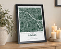 Personalised Map Print, Custom Location Map, Green City Wall Art, Wedding Gift for Couple, Anniversary Gift, Black Framed Print