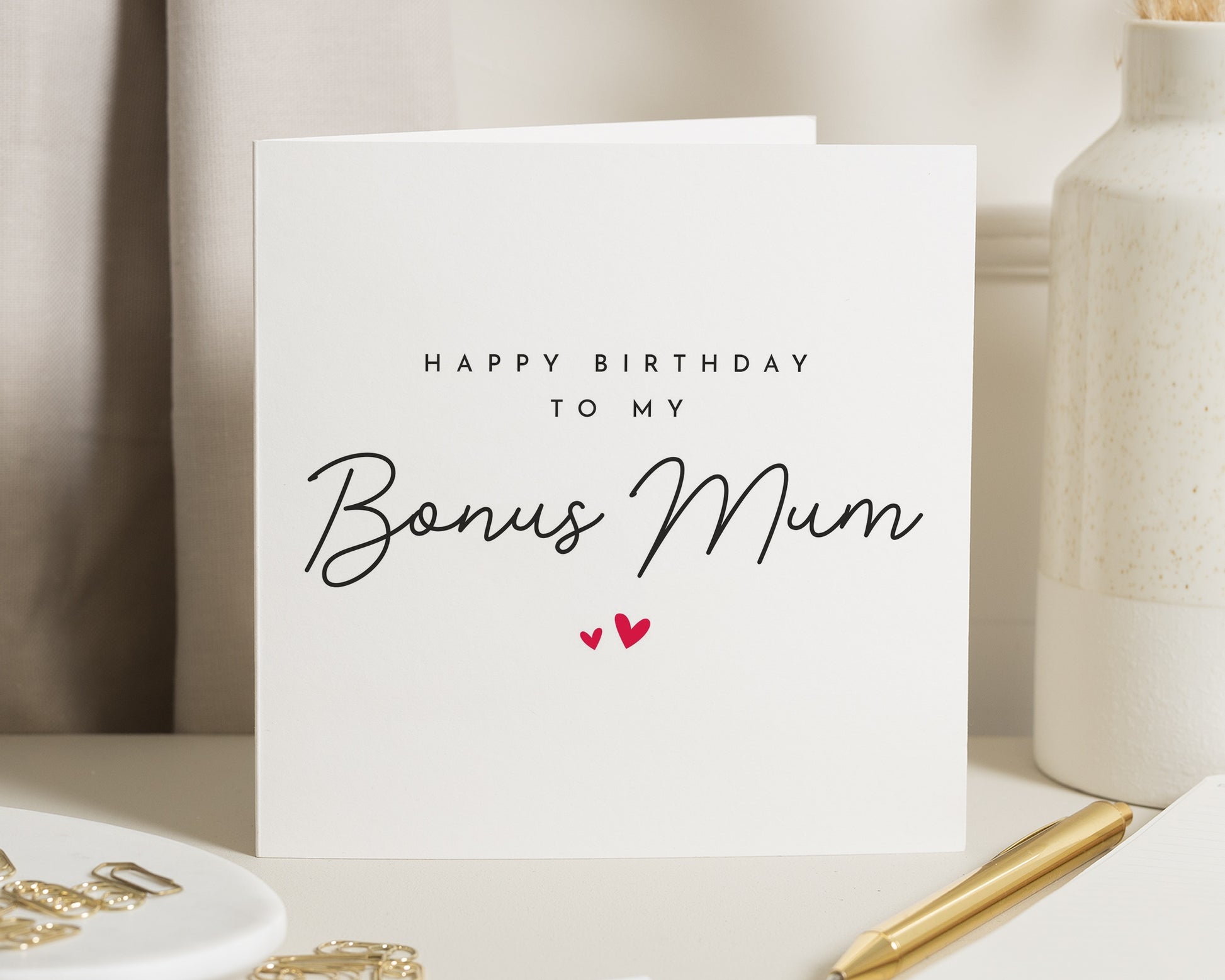 Bonus Mum Birthday Card, Birthday Card for Mum, Step Mum Birthday Card, Birthday Card for Her, Simple Birthday Card, Mum Birthday Cards